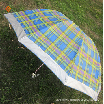 New Arrival 3-Folding Checker Flower Umbrella (YS-3F1006A)